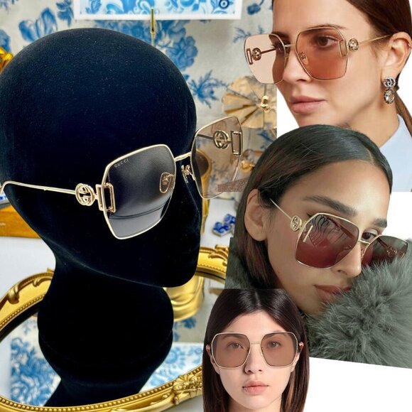 Gucci Accessories - 🆕 GUCCI 🧿 NWOT GG1207SA  Gold Rimmed Geometric Square Sunglasses, Brown & Gold